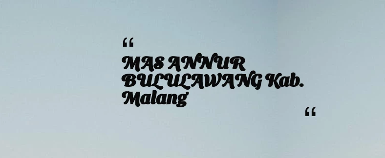 thumbnail for MAS ANNUR BULULAWANG Kab. Malang