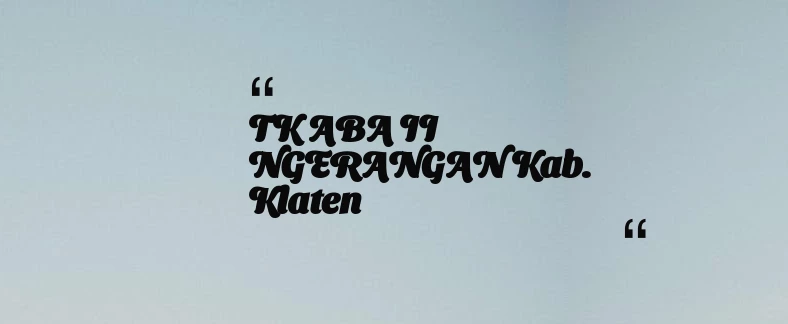 thumbnail for TK ABA II NGERANGAN Kab. Klaten