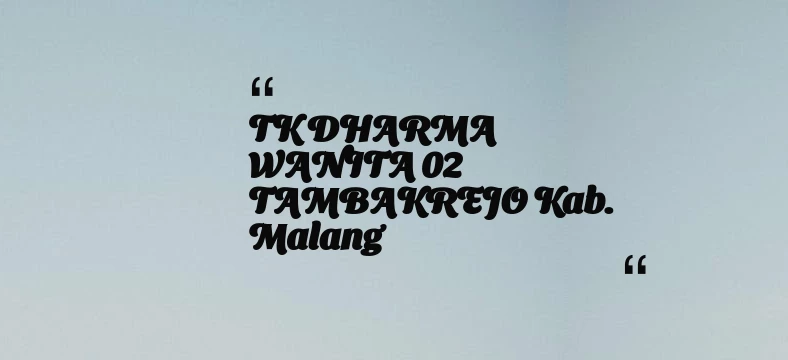 thumbnail for TK DHARMA WANITA 02 TAMBAKREJO Kab. Malang